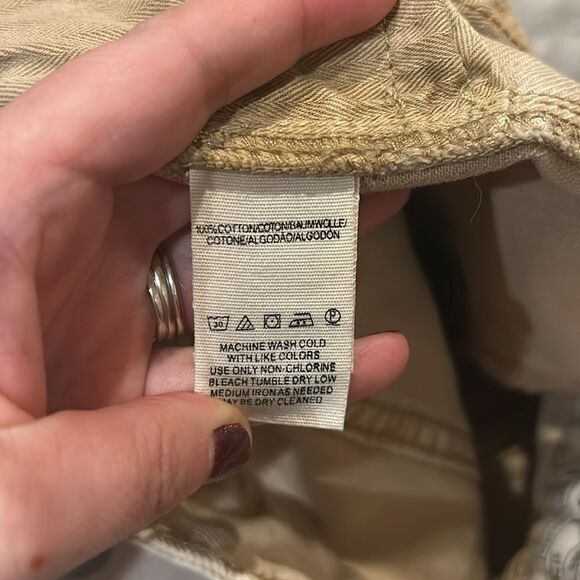 Free people women’s tan cut‎ off cotton jean shorts size 24 - Picture 3 of 4